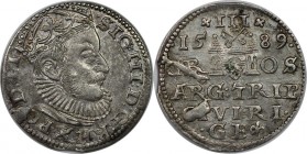 Europäische Münzen und Medaillen, Polen / Poland. Sigismund III Vasa (1587-1632). Dreigröscher (Trojak) 1589, Riga, 2.38 g. 22 mm. Silber. Kopicki 817...