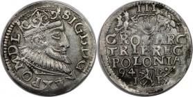 Europäische Münzen und Medaillen, Polen / Poland. Sigismund III Vasa (1587-1632). Dreigröscher (Trojak) 1594, Posen, 2.26 g. 21 mm. Silber. Kopicki 97...