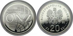 Europäische Münzen und Medaillen, Polen / Poland. UNO Fischer. 20 Zloty 1995, Silber. 1OZ. KM Y#291. Polierte Platte