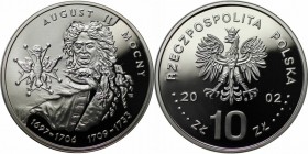 Europäische Münzen und Medaillen, Polen / Poland. August II (1697-1706, 1709-1735). 10 Zloty 2002, Silber. 0.42OZ. KM Y#450. Polierte Platte