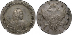 Russische Münzen und Medaillen, Elizabeth (1741-1762). Rubel 1742 SPB, Silber. KM-C19b.3, Dav-1677. NGC AU 50