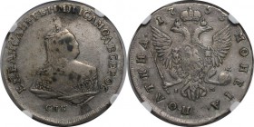 Russische Münzen und Medaillen, Elizabeth (1741-1762). 1/2 Rubel (Poltina) 1753 SPB IM, Silber. Bitkin 321(R-1), Petrov (3 Rubl), Iljin (4 Rubel). NGC...