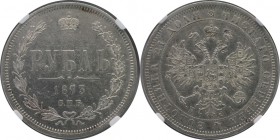 Russische Münzen und Medaillen, Alexander II (1854-1881). Rubel 1873 SPB HI, Silber. Bitkin 86. Petrov ( 2.25 Rubl) NGC AU-Det