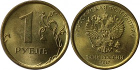 (MU0034) Russische Münzen und Medaillen, UdSSR und Russland. Rubel 2017. Typ 1997 mit der Vorderseite 2016. Moskau Mint. Gelbmetall, 3,30 g. Technolog...