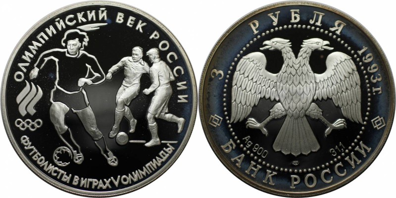 Russische Münzen und Medaillen, UdSSR und Russland. Olympische Spiele. 3 Rubel 1...