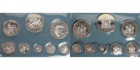 Weltmünzen und Medaillen, Belize. Proof-Set (1 Cent, 5 Cents, 10 Cents, 25 Cents, 50 Cents, 1 Dollar, 5 Dollars, 10 Dollars) 1974. Polierte Platte