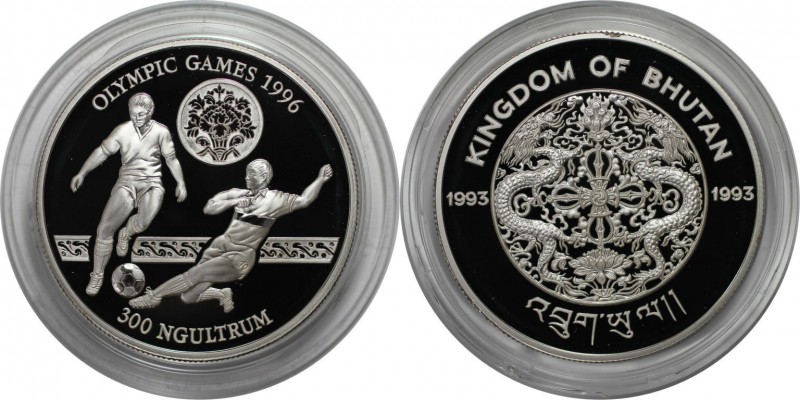 Weltmünzen und Medaillen , Bhutan. Olympische Sommerspiele 1996 in Atlanta - Fus...