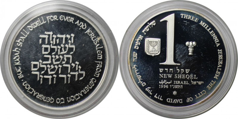 Weltmünzen und Medaillen , Israel. Drittes Millenium. 1 New Sheqel 1996, 0.43 OZ...