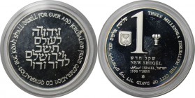Weltmünzen und Medaillen , Israel. Drittes Millenium. 1 New Sheqel 1996, 0.43 OZ. Silber. KM 284. Proof Like
