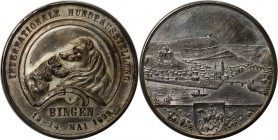 Medaillen und Jetons, Hundesport / Dog sports. Internationale Hunde Ausstellung Bingen. Medaille 1899. 50 mm. Silber - Messing. Vorzüglich, Kratzer