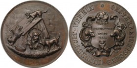 Medaillen und Jetons, Hundesport / Dog sports. "Hundezucht-Verein Öesterreichischer Ausstellung Wien 1884". Medaille 1884. 52 mm. Vorzüglich+