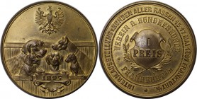 Medaillen und Jetons, Hundesport / Dog sports. "Intern. Ausstellung v. Hunden Aller Rassen 15.-17. Mai 1897 Frankfurt a/M." I Preis. Medaille 1897. Me...