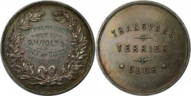 Medaillen und Jetons, Hundesport / Dog sports. "Transvaal Terrier Club". Medaille 1909, (sign. Mappia&Webb). 39 mm. Vorzüglich