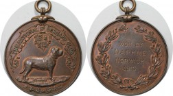 Medaillen und Jetons, Hundesport / Dog sports. Großbritannien Nat. St. Bernard Club. Medaille 1910, (sign. Ch.Viola). 51 mm. Kupfer. Vorzüglich