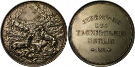 Medaillen und Jetons, Hundesport / Dog sports. "Ehrenpreis des Teckel-Klubs Berlin - E.V". Medaille 1930, (sign. Oertel). 50.5 mm. Silber. Vorzüglich-...