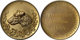 Medaillen und Jetons, Hundesport / Dog sports. "3te Hundeausstellung vom Verein der Hundefreunde Frankfurt a/M. 1.October 1899". Medaille 1899, (sign....
