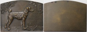 Medaillen und Jetons, Hundesport / Dog sports. "Oest. Ungar. Foxterrier - Club Wien". Medaille 1910, Plakette. Bronze. 55 x 41 mm. Vorzüglich