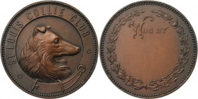 Medaillen und Jetons, Hundesport / Dog sports. "St Louis Collie Club". Medaille ND, Bronze. 52 mm. Vorzüglich
