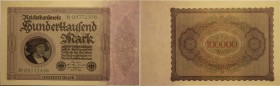 Banknoten, Deutschland / Germany. Notgeld, Berlin, Reichsbanknote. 100 000 Mark 01.02.1923. Rosenberg 82a. II