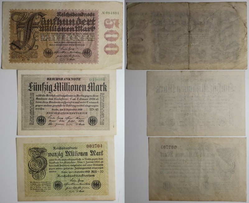 Banknoten, Deutschland / Germany. Notgeld, Berlin, Reichsbanknote. 20 Mln Mark, ...
