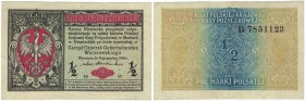 Banknoten, Polen / Poland. 1/2 Marki 1917. Ser. B, Pick: 7. aUNC