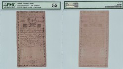 Banknoten, Polen / Poland. 5 Zlotych 1794. Ser. NA2, N 4120, w/wmk, sign. J.Fechner - A. Reyhowski. Pick# A1a. CM# A1a-f. PMG 55, aUNC. Mit einem Wass...
