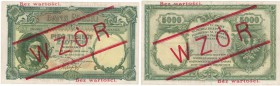Banknoten, Polen / Poland. 5000 Zlotych 1919. WZOR, Pick: 60. XF