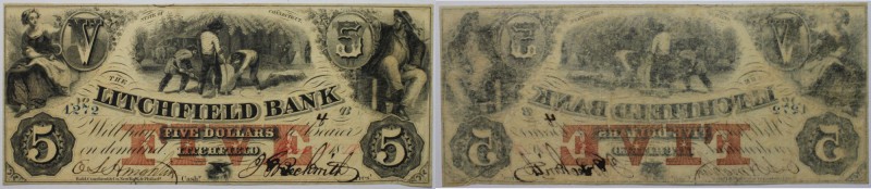 Banknoten, USA / Vereinigte Staaten von Amerika, Obsolete Banknotes. Litchfield,...