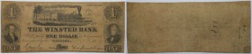 Banknoten, USA / Vereinigte Staaten von Amerika, Obsolete Banknotes. Counterfeit. Winsted, Connecticut. Winsted Bank. December 2, 1859. 1 Dollar 1859....