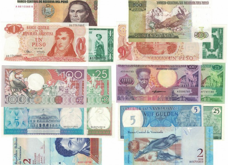 Banknoten, Lots und Sammlungen Banknoten. Surinam. 5 Gulden 1.4.82 (P.125), 2 x ...