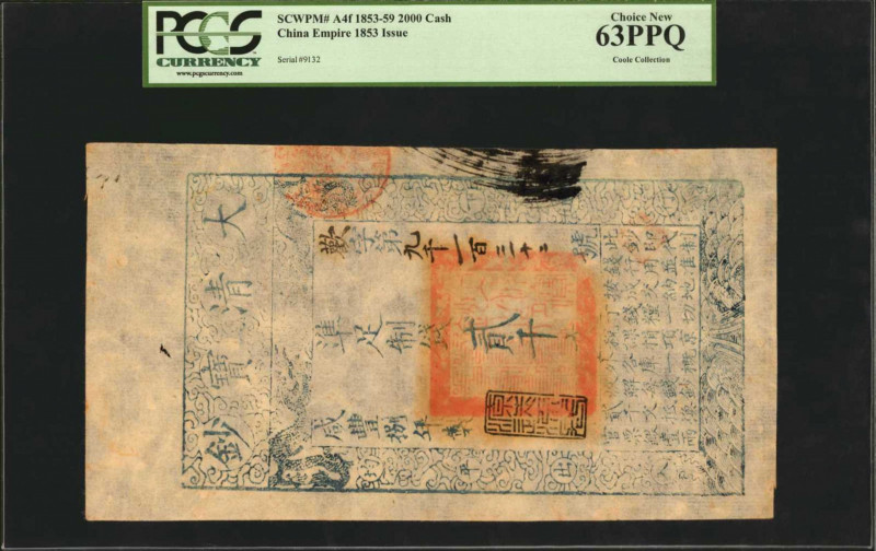 CHINA--EMPIRE. Ch'ing Dynasty. 2000 Cash, 1853-59. P-A4f. PCGS Currency Choice N...