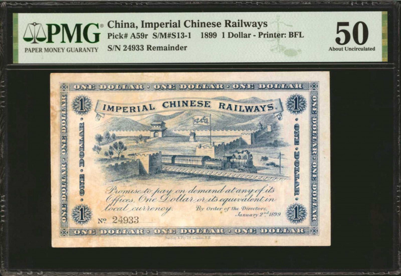 CHINA--EMPIRE. Imperial Chinese Railways. 1 Dollar, 1899. P-A59r. Remainder. PMG...