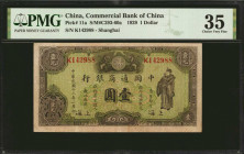 CHINA--REPUBLIC. Commercial Bank of China. 1 Dollar, 1929. P-11a. PMG Choice Very Fine 35.

(S/M#C293-60a). Shanghai. Confucius standing at right. A...