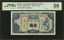(t) CHINA--REPUBLIC. Commercial Bank of China. 1 Dollar, 1929. P-13. PMG Choice About Uncirculated 58.

(S/M#C293-62). Shanghai. Scarce in any grade...