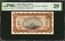 CHINA--REPUBLIC. Bank of China. 50 Cents, 1914. P-37. PMG Very Fine 20.

(S/M#C294-61). Printed by BEPP. Manchuria. The Great Wall is depicted at ce...