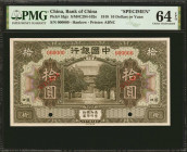 (t) CHINA--REPUBLIC. Lot of (3). Bank of China. 1, 5 & 10 Dollars, 1918. P-51s2, 52fs & 53gs. Specimens. PMG Choice Uncirculated 64 EPQ to Superb Gem ...