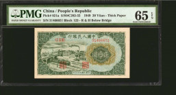 (t) CHINA--PEOPLE'S REPUBLIC. People's Bank of China. 20 Yuan, 1949. P-821a. PMG Gem Uncirculated 65 EPQ.

(S/M#C282-32). Thick paper. Block 123. R&...