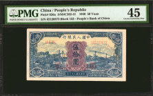 (t) CHINA--PEOPLE'S REPUBLIC. People's Bank of China. 50 Yuan, 1949. P-826a. PMG Choice Extremely Fine 45.

(S/M#C282-41). Block 123. Guilloche at c...