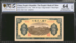 (t) CHINA--PEOPLE'S REPUBLIC. People's Bank of China. 50 Yuan, 1949. P-829. PCGS Banknote Choice Uncirculated 64 OPQ.

(KYJ-C119a). 7 digit serial n...