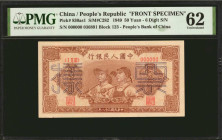 CHINA--PEOPLE'S REPUBLIC. Lot of (2). People's Bank of China. 50 Yuan, 1949. P-830as1 & 830s2. Front & Back Specimen. PMG Uncirculated 62 & Choice Unc...