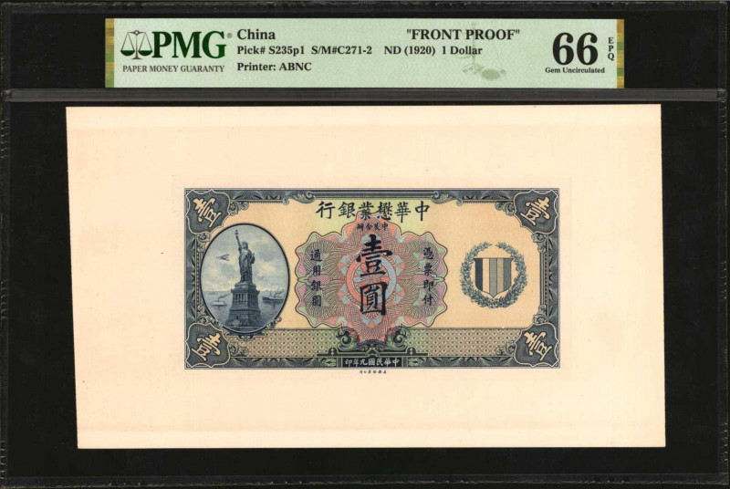 (t) CHINA--FOREIGN BANKS. Lot of (2). The Chinese-American Bank of Commerce. 1 D...