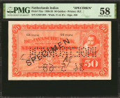 NETHERLANDS INDIES. De Javasche Bank. 50 Gulden, 1926-28. P-72as. Specimen. PMG Choice About Uncirculated 58.

Watermark of J's & B's. Signature #20...