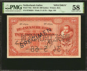 NETHERLANDS INDIES. De Javasche Bank. 200 Gulden, 1925-26. P-74bs. Specimen. PMG Choice About Uncirculated 58.

Printed by JEZ. Watermark of J's & B...