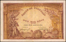 PORTUGAL. Banco de Portugal. 10,000 Reis, 1904. P-81. Choice Fine.

Watermark of Albuquerque. A highly detailed design stands out on the face, with ...