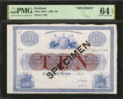 SCOTLAND. Union Bank of Scotland, Limited. 10 Pounds, 1893. P-S801s. Specimen. PMG Choice Uncirculated 64 EPQ.

Printed by PBC. Black specimen overp...