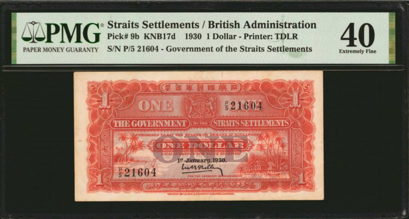 STRAITS SETTLEMENTS. Government of the Straits Settlements. 1 Dollar, 1930. P-9b...