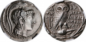 ATTICA. Athens. AR Tetradrachm (16.65 gms), 134/3 B.C. NGC Ch EF, Strike: 5/5 Surface: 3/5.

HGC-4, 1602. Timarchos, Nikago-, and Amphikrati-, magis...