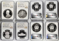 CAMBODIA. Quartet of Silver Proofs (4 Pieces), 1974. All NGC Certified.

Mintage: 800 sets. 1) 10000 Riels. NGC PROOF-69 Ultra Cameo. KM-62. Preside...