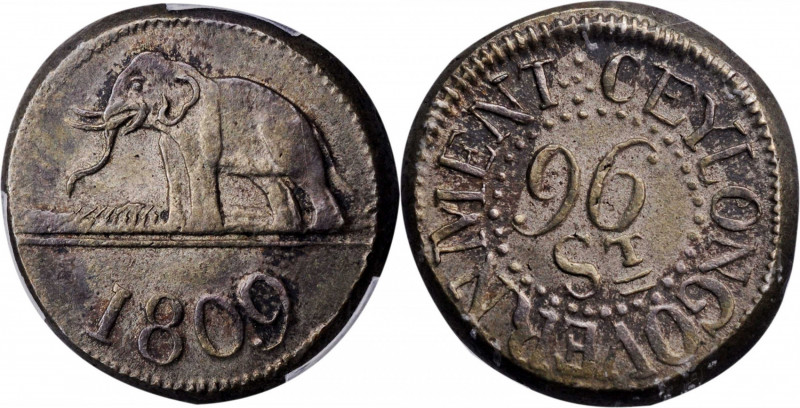 CEYLON. 96 Stivers (Double Rix Dollar), 1809. Colombo Mint. George III. PCGS MS-...