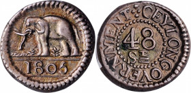 CEYLON. 48 Stivers (Rix Dollar), 1805. Colombo Mint. George III. PCGS AU-58.

KM-77; Prid-8. About as bold and well manufactured as one is likely to...